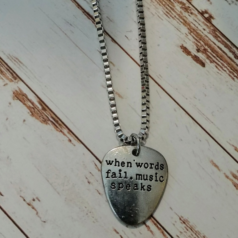 Nostalgic Guitar Pick Pendent - Picture 2 of 4